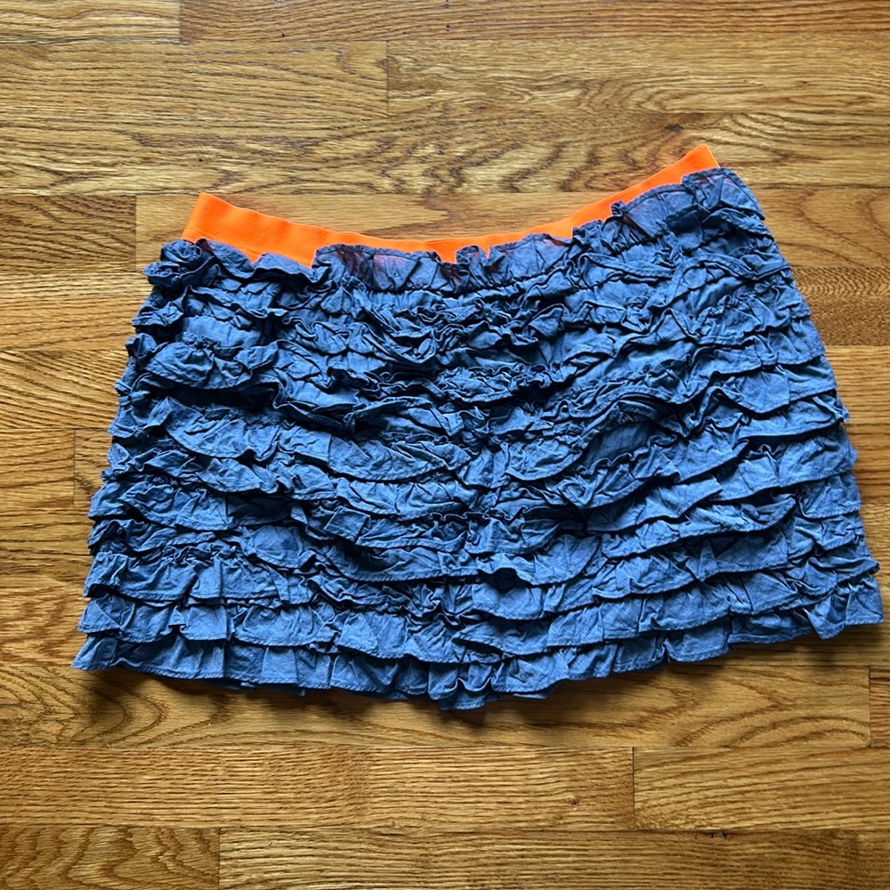 J. Crew chambray ruffle skirt